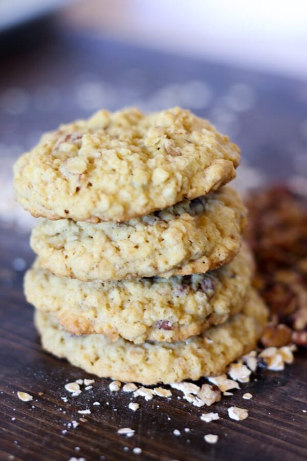 A plate of Pecan Oatmeal Cookies